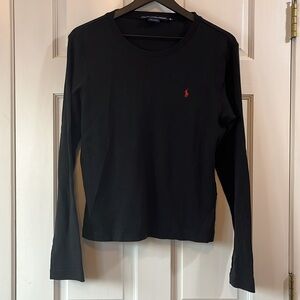 Ralph Lauren Sport Black Long Sleeve w/ Embroidered Logo - Fits like a Large